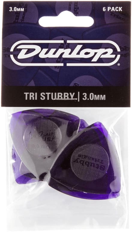 Jim Dunlop Stubby - Plectrums - Tri Stubby - 3,00 mm - Player's Pack 6 Stuks