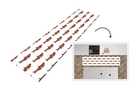 Keukenloper - Loper keuken - Design - Vis - Karper - 200x50 cm - Keukenloper vinyl