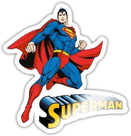 Superman Super Held Pose Sticker maat S (10 x 10 cm)