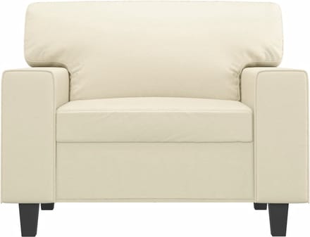 vidaXL - Fauteuil - 60 - cm - kunstleer - crèmekleurig