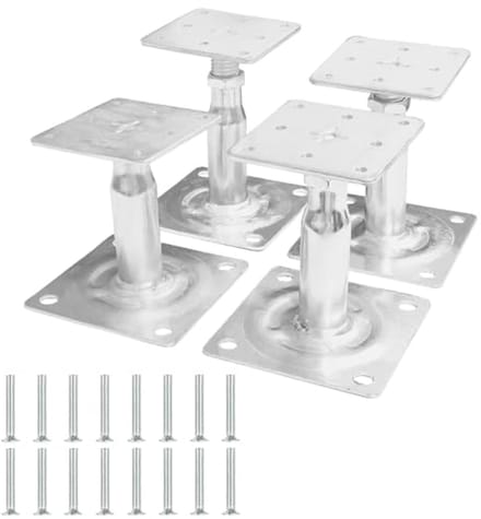 Verstelbare paaldragers voor hekken en pergola's - 100-140 mm - Set van 4