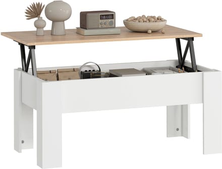 HOMCOM Salontafel - Spaanplaat - 100x50x45cm - Wit