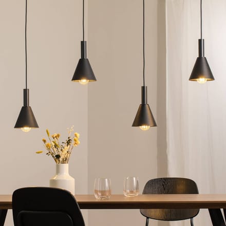 Argon Hanglamp Norte, zwart/goud staal lengte 114 cm, 4-lamps