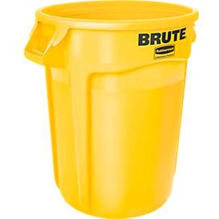 Rubbermaid Brute-afvalbak, rond, Ø 495 x H 580 mm, 75 l, kunststof, geel