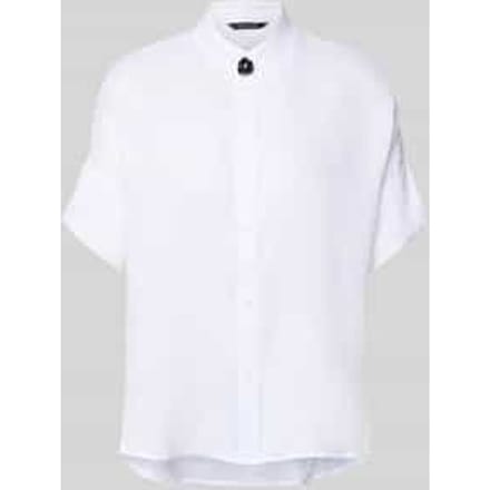 regular fit blouse met opstaande kraag en knoopsluiting