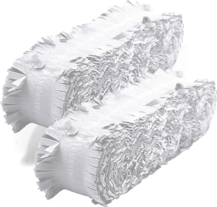 Folat Feest/verjaardag versiering - 2x - crepe slingers - wit - 24 meter - papier - feestartikelen