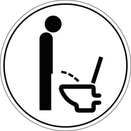 Staand plassen toegestaan sticker 100 mm