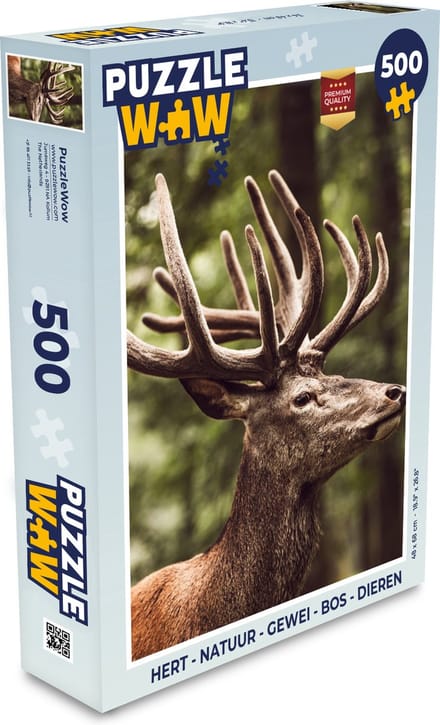 Puzzel Hert - Natuur - Gewei - Bos - Dieren - Legpuzzel - Puzzel 500 stukjes