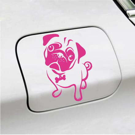 Bumpersticker - Hond - 15 X 10 - Roze