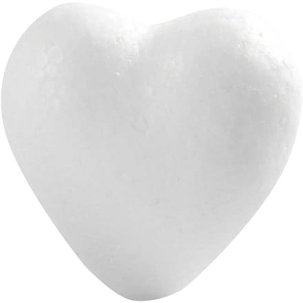 Harten, H: 6 cm, D: 3 cm, B: 6 cm, wit, 50 stuk/ 1 doos