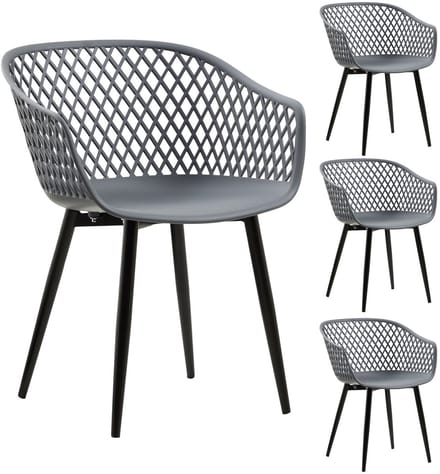 Tuinstoelen MADEIRA in een set van 4 - antraciet/zwart