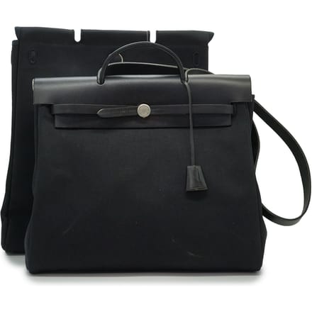 Hermes Vintage stoffen schoudertas Herbag
