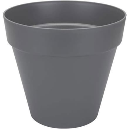 ELHO Pot de fleurs Rond Loft Urban - Ø 38,5 x H 35,3cm - Gris anthracite - Avec roues