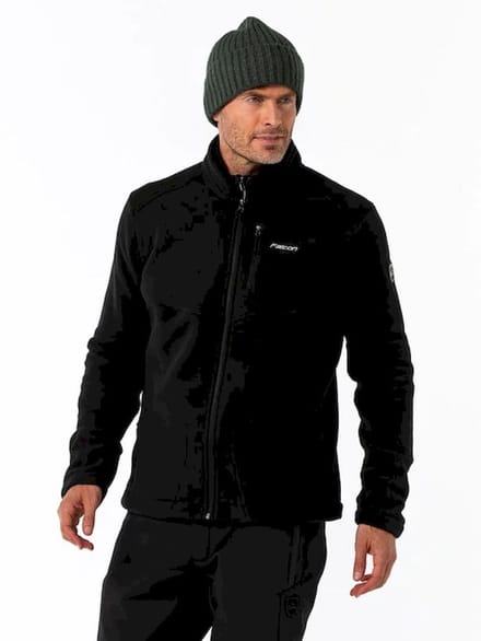 Falcon, robby men fleece fullzip, Black, Maat S