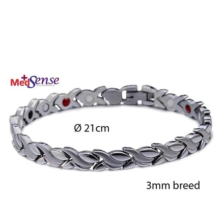 Energetic armband  zilver rvs, bewerkt