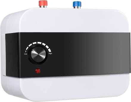 Kleine Boiler - Ondertafel Warmwater - Direct Warm Water - Drukvast Compact Model - 6 Liter Capaciteit - Wit Zwart