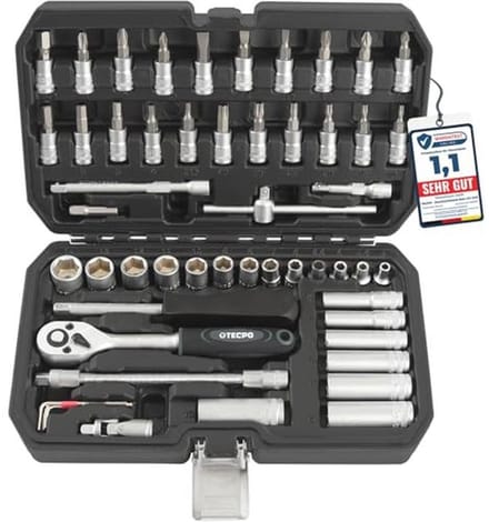 53-delige Steeksleutelset 1/4 inch - Dopsleutelset voor Auto en Werkplaats