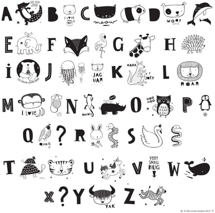 A Little Lovely Company -  Lightbox letterset ABC zwart