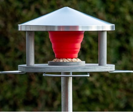 Stainless Steel Bird House with Stand - Weatherproof and Large