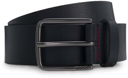 HUGO Leren riem Gerik Lam Belt W80 Dark Brown donkerbruin