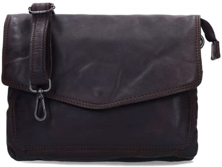 No Stress - Bruine leren unisex schoudertas