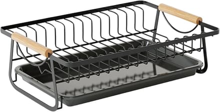 Afdruiprek Groot - Keuken Organizer - Vaat Drogen - Roestbestendige Constructie - 41x30x13 cm - Zwart