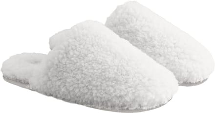ATTREZZO® Pantoffels Dames - Sloffen - Maat 36/37 - Wit - Fluffy - Heerlijk warm!