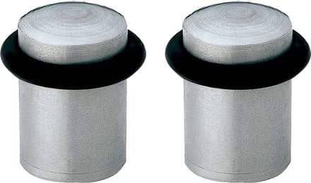 AMIG Deurstopper/deurbuffer - 2x - D20mm - inclusief schroeven - mat rvs