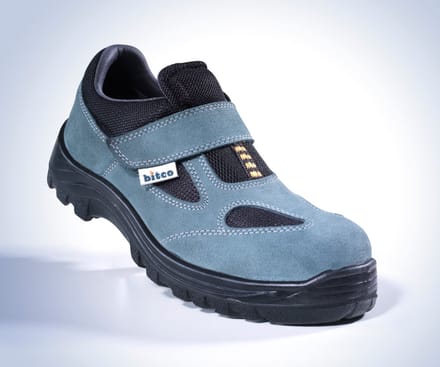 BITCO 1453 BTS13 Veiligheidsschoenen Werkschoenen S3 SRC - Suede Leer PU-zool met klittenbandsluiting Lichtgewicht, Maat 42