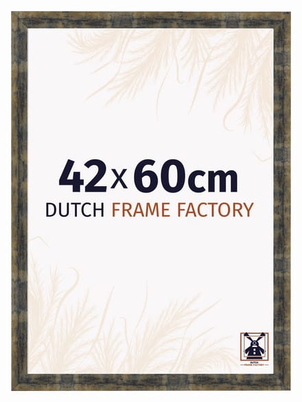 Fotolijst 42x60 cm - MDF - Blauw Goud Gemeleerd - Praag