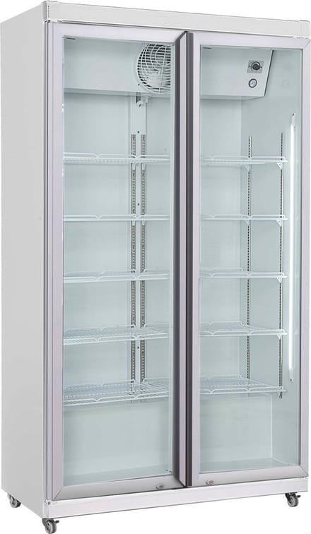 Combisteel Koelkast - Wit - 2 Glasdeuren - 785L - Geforceerd - Wielen - 1120x595x1973mm - Horeca Koelkast