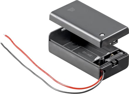 Batterijhouder voor 1 9V/E-batterij - waterafstotend - kabel met open einde - versie 4