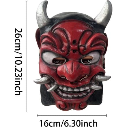 Masque en latex de diable style japonais One size fits all adults rouge