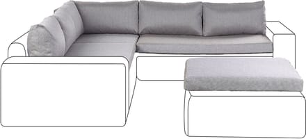 PALERMO - Tuinkussenhoezen set - Grijs - Polyester