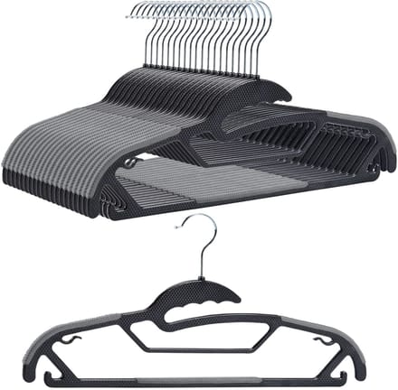 SEVERNO Home Softy - Kledinghanger Set - Antislip - 20 Stuks - Zwart-Grijs
