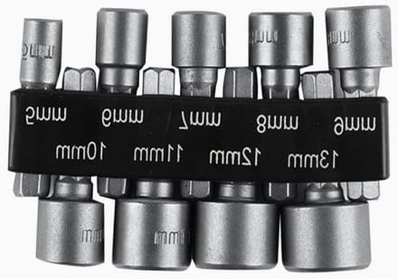 Complete Set van 9 Stuks Steeksleutels met Hexagonale Adapter en Booraccessoires voor Diverse Maten 5-13mm