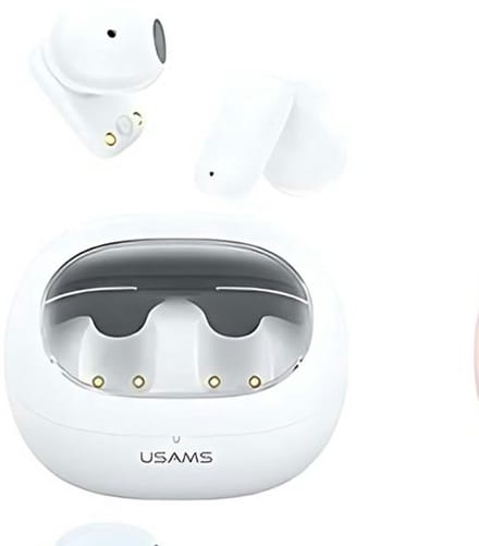 USAMS TD-serie - True Wireless Stereokoptelefoon - Bluetooth 5.3 - Wit - Ergonomisch ontwerp