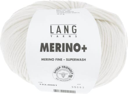 Lang Yarns Merino Plus - 01 wit - Merinowol Garen