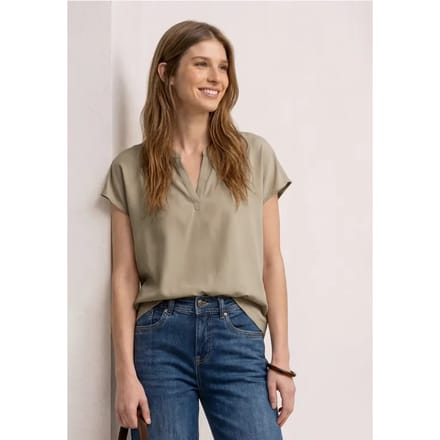 Blouse met losse schouders en gespleten hals