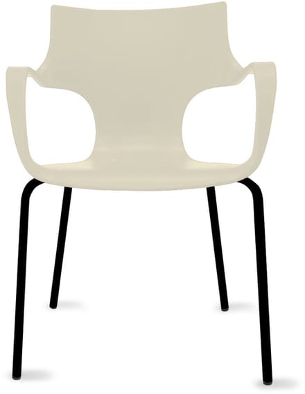 Workliving Jim Stoel - Ivory - Zwart Onderstel