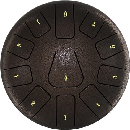 Tambour à langue en acier de 8 pouces, 11 Notes, tambour à main avec maillet, pics à doigts, Percussion pour brun foncé