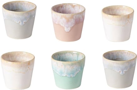 Costa Nova Grespresso espresso kopjes set van 6 in de kleuren Soft Touch - 6 cm - 0,9 L