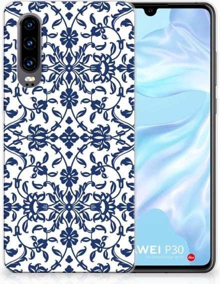Huawei P30 TPU Case Flower Blue