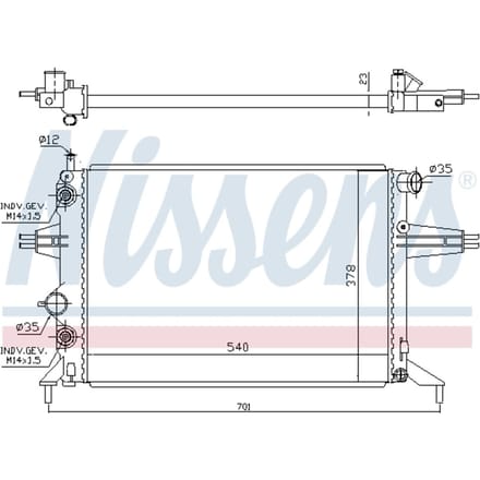 Radiator, motorkoeling NISSENS 632481