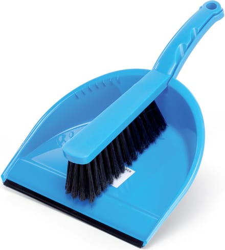 Stoffer en blik kunststof blauw