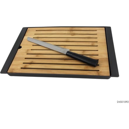 BAMBOO BROODSNIJPLANK MET STAND + MES