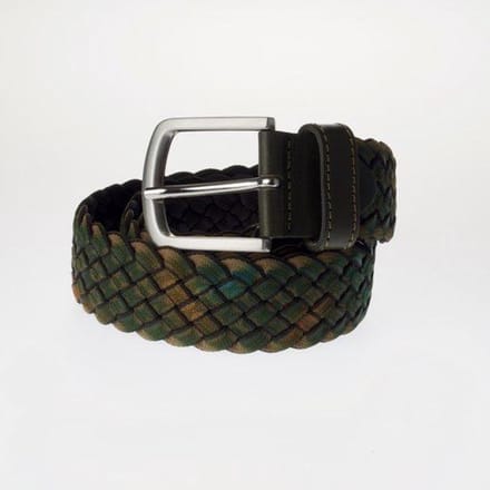 Geweven Heren Riem - Italiaans Design – Groen – 95cm/ 4cm - Treccia