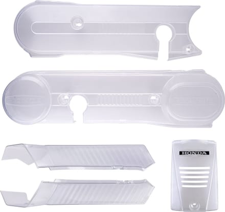 Complete set TRANSPARANT voor Honda Camino - Zijkappen, voetkappen en een frontmasker