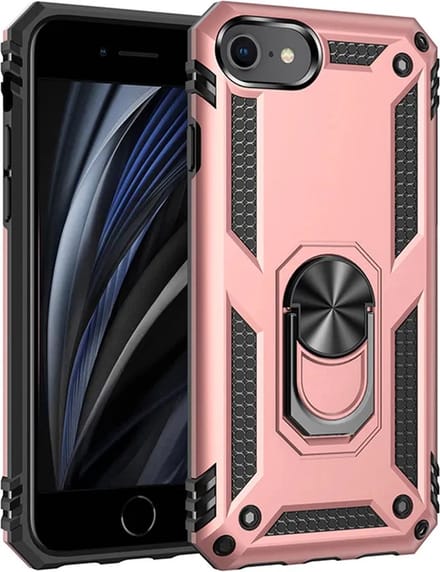 Anti-Shock Hybrid Ring Armor Hoesje Geschikt voor: iPhone 7 / 8 - Rosegoud