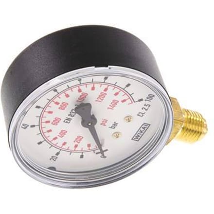 0..100 Bar Manometer Onderaansluiting Kunststof/Messing 63 mm Klasse 2.5